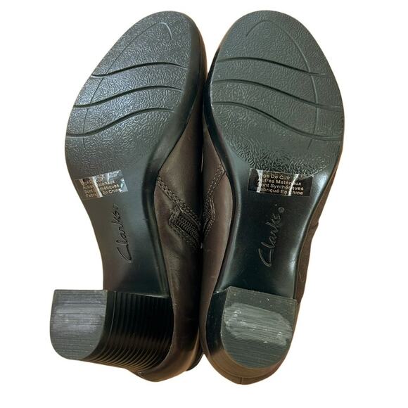 Clarks Bendables Brown Leather Promise Josie Booties Sz 7 - Picture 5 of 8